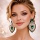 Handmade Jewelry Emerald Pearl Drop Earrings